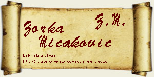Zorka Micaković vizit kartica